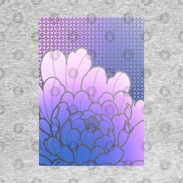 purple peony and wallpaper pattern by weilertsen